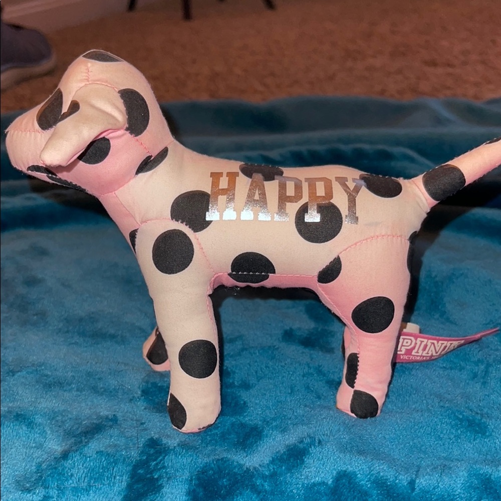 PINK Victoria's Secret Pink and Black Spotted Dog Accent